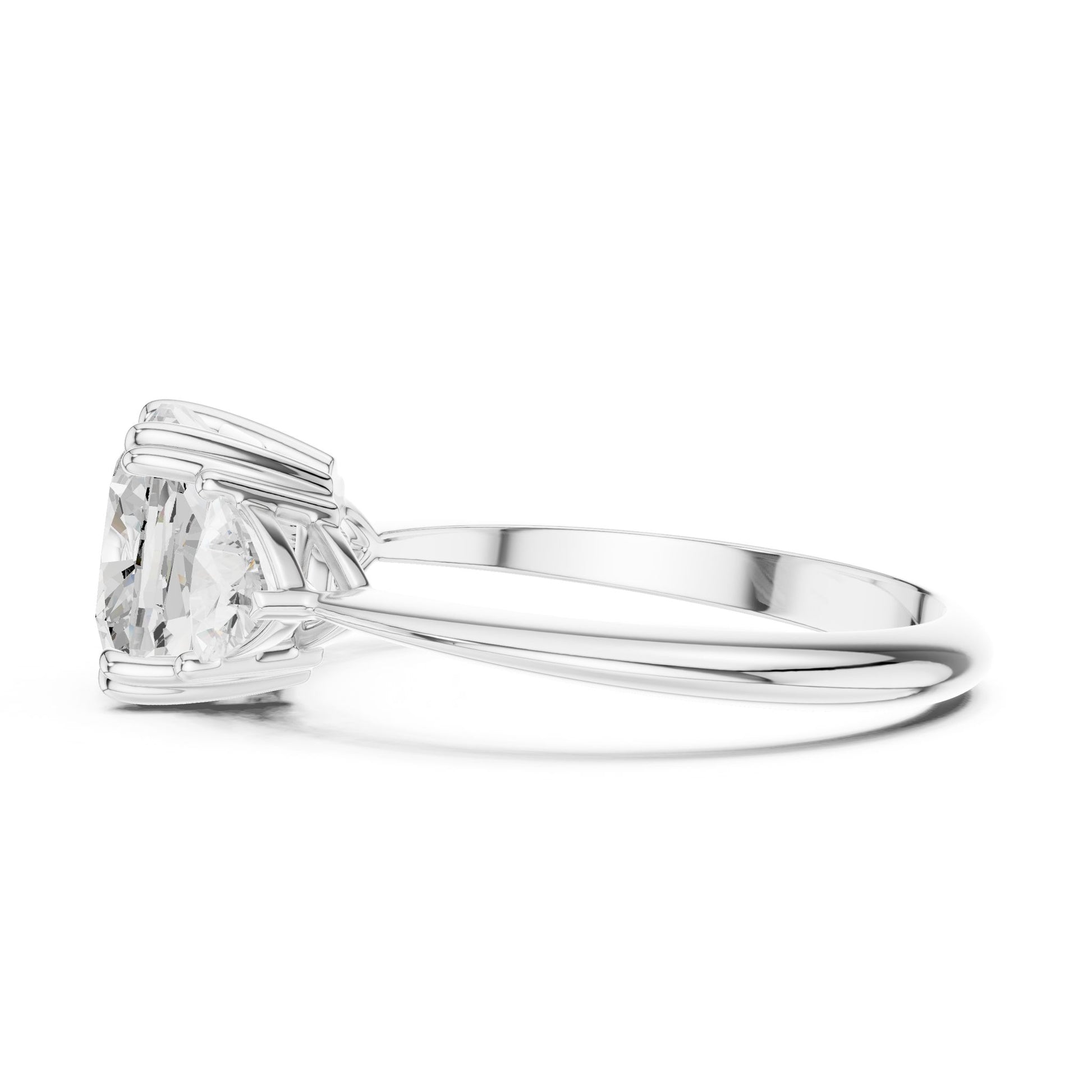 Women's Round Lab Grown Diamond Three-Stone Ring