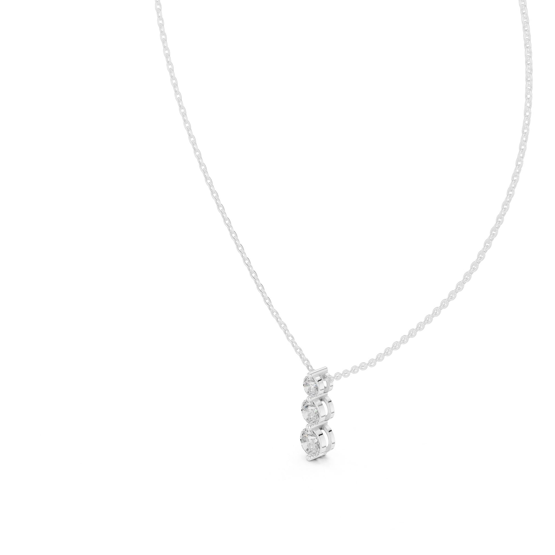 Round Lab Grown Diamond Three-Stone Pendant
