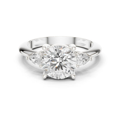 Round Lab Grown Diamond Three-Stone Engagement Ring