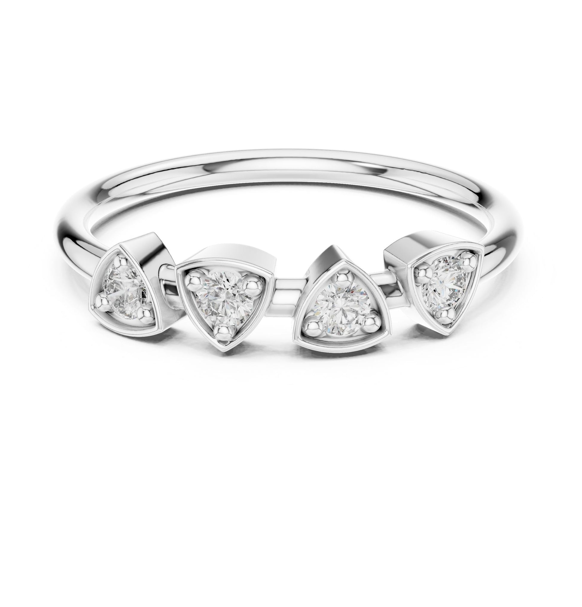 Round Lab Grown Diamond Three-Stone Engagement Ring