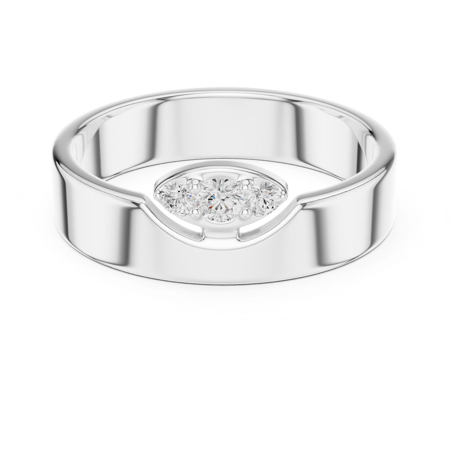 Women's Round Lab Grown Diamond Three-Stone Ring