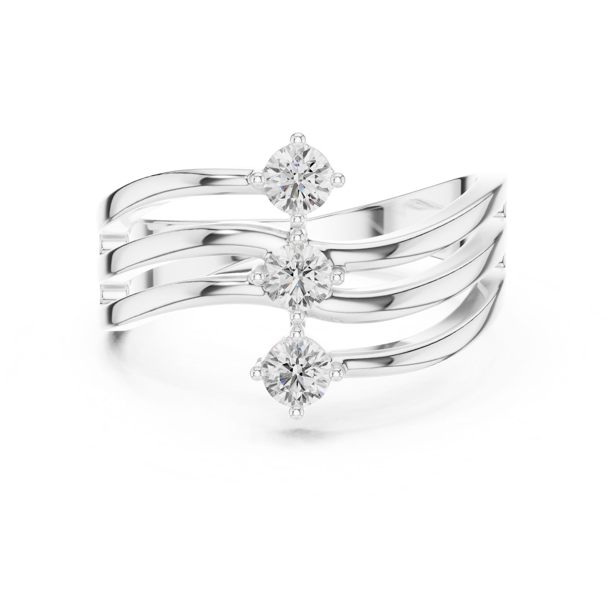 Women's Round Lab Grown Diamond Three-Stone Ring