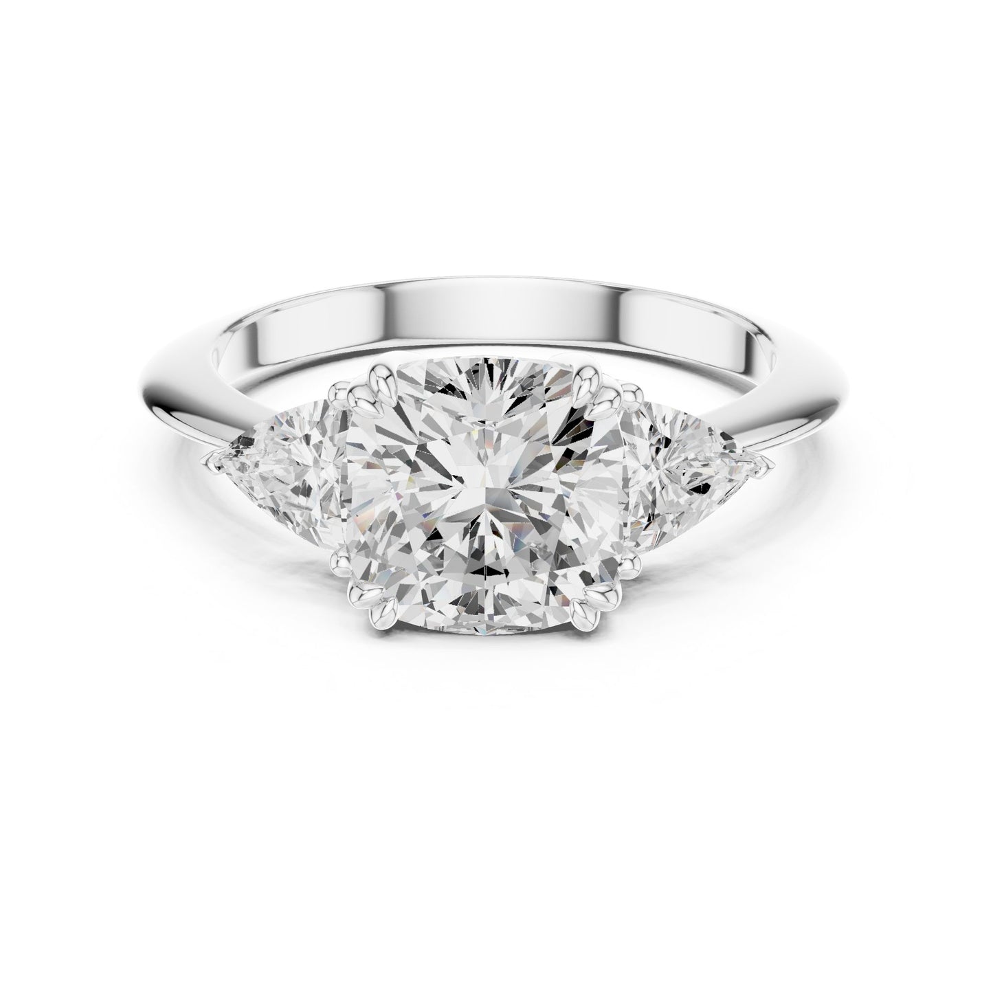 Women's Round Lab Grown Diamond Three-Stone Ring