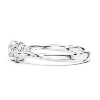 Round Lab Grown Diamond Three-Stone Engagement Ring