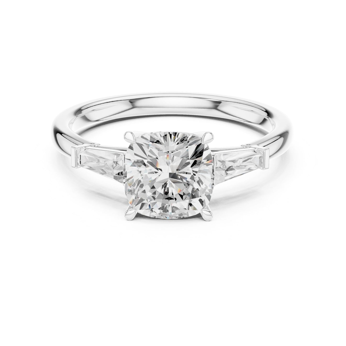 Round Lab Grown Diamond Three-Stone Engagement Ring