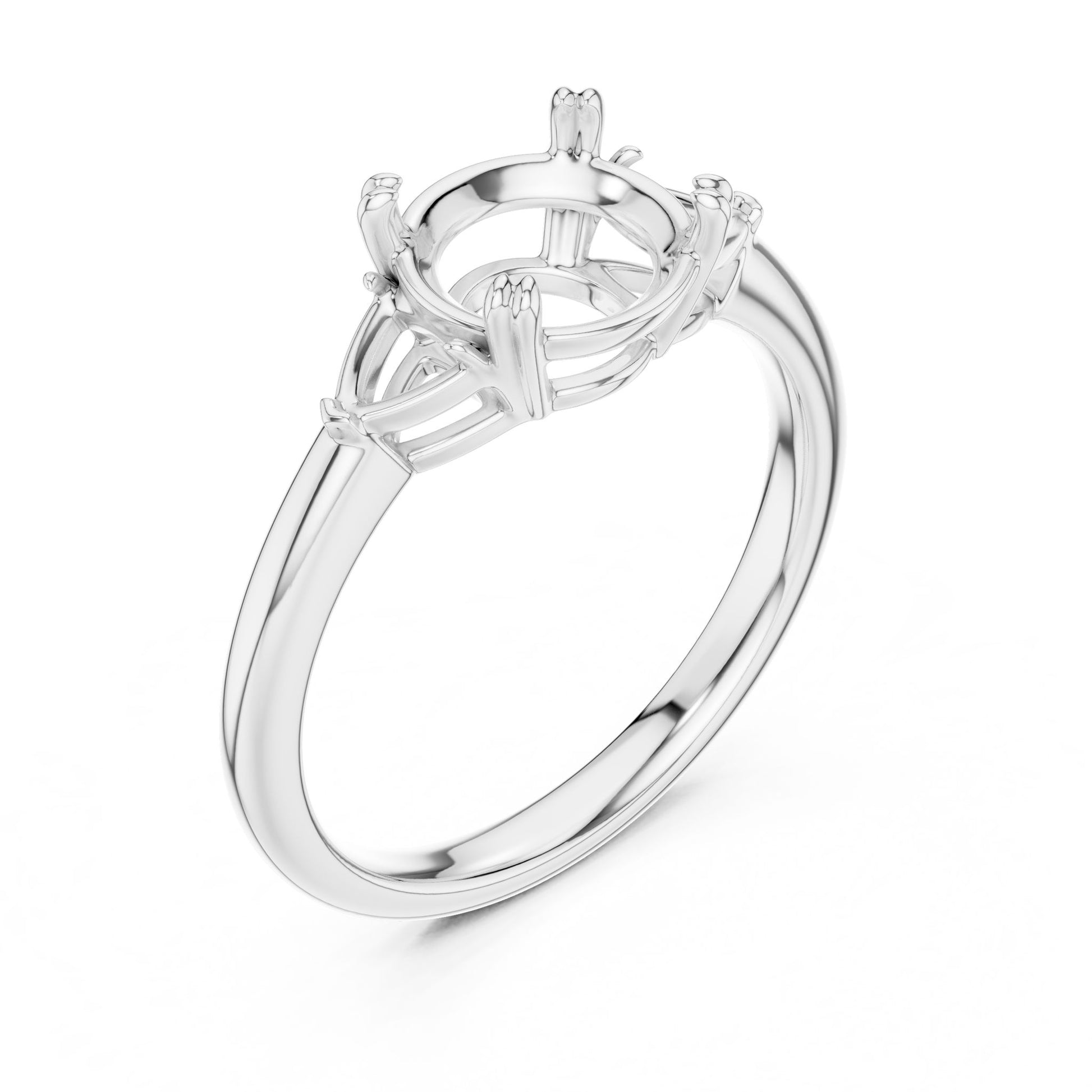 Round Lab Grown Diamond Three-Stone Engagement Ring