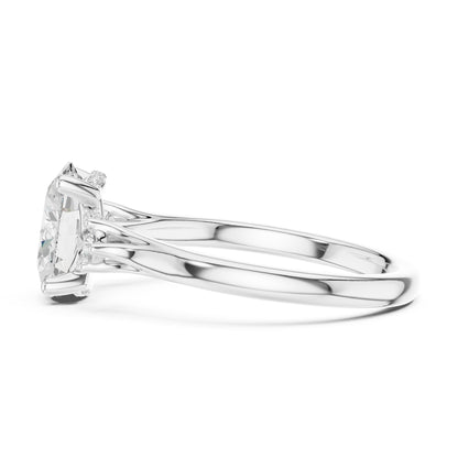 Round Lab Grown Diamond Three-Stone Engagement Ring