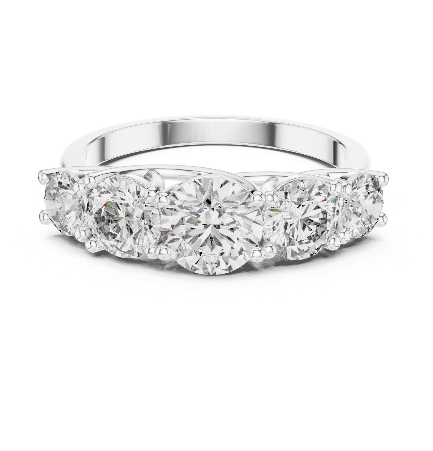 Round Lab Grown Diamond Three-Stone Engagement Ring