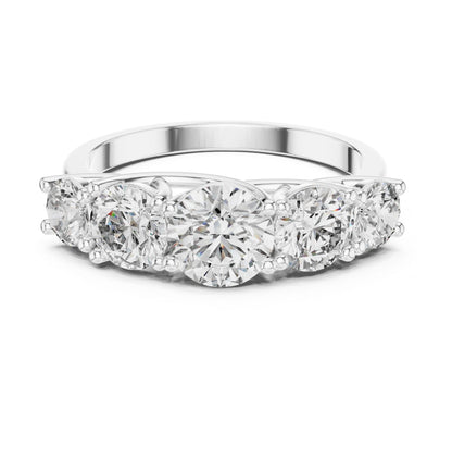Round Lab Grown Diamond Three-Stone Engagement Ring
