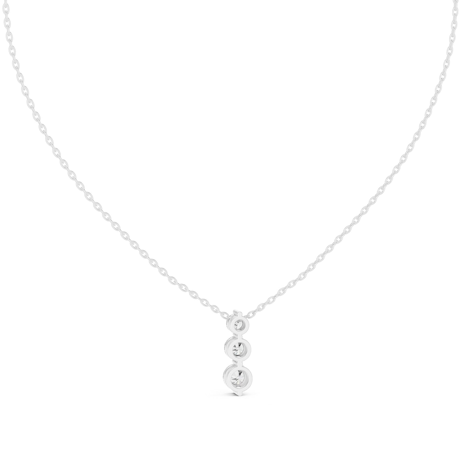 Round Lab Grown Diamond Three-Stone Pendant