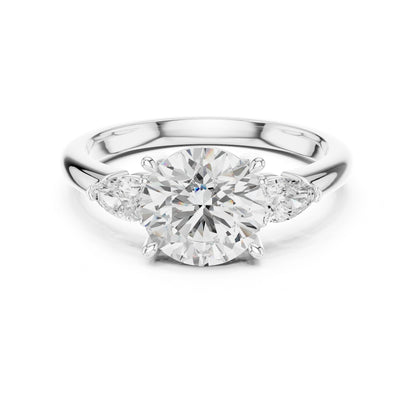 Round Lab Grown Diamond Three-Stone Engagement Ring