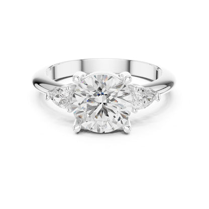 Round Lab Grown Diamond Three-Stone Engagement Ring