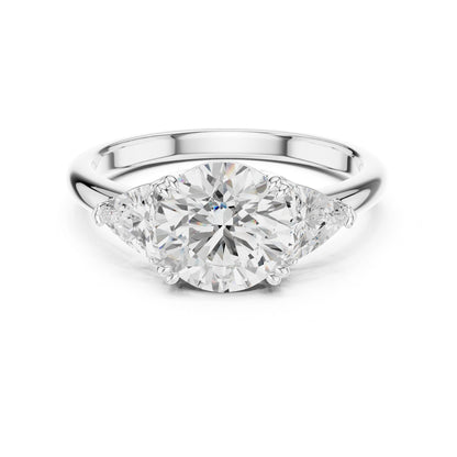 Round Lab Grown Diamond Three-Stone Engagement Ring