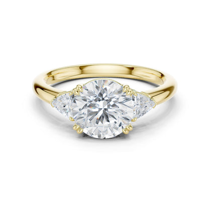 Round Lab Grown Diamond Three-Stone Engagement Ring