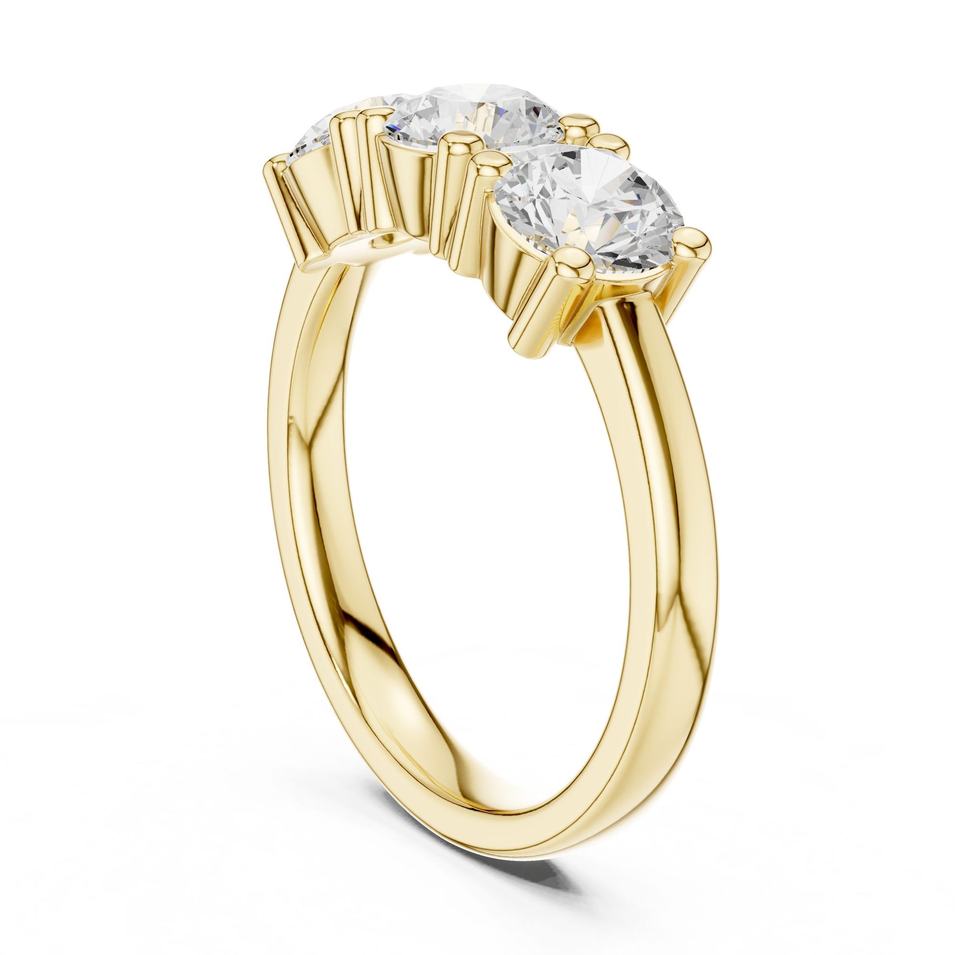 Round Lab Grown Diamond Three-Stone Engagement Ring