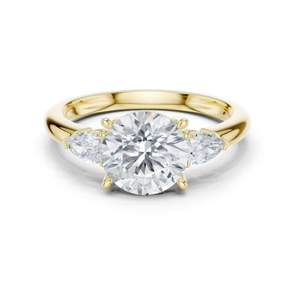 Round Lab Grown Diamond Three-Stone Engagement Ring