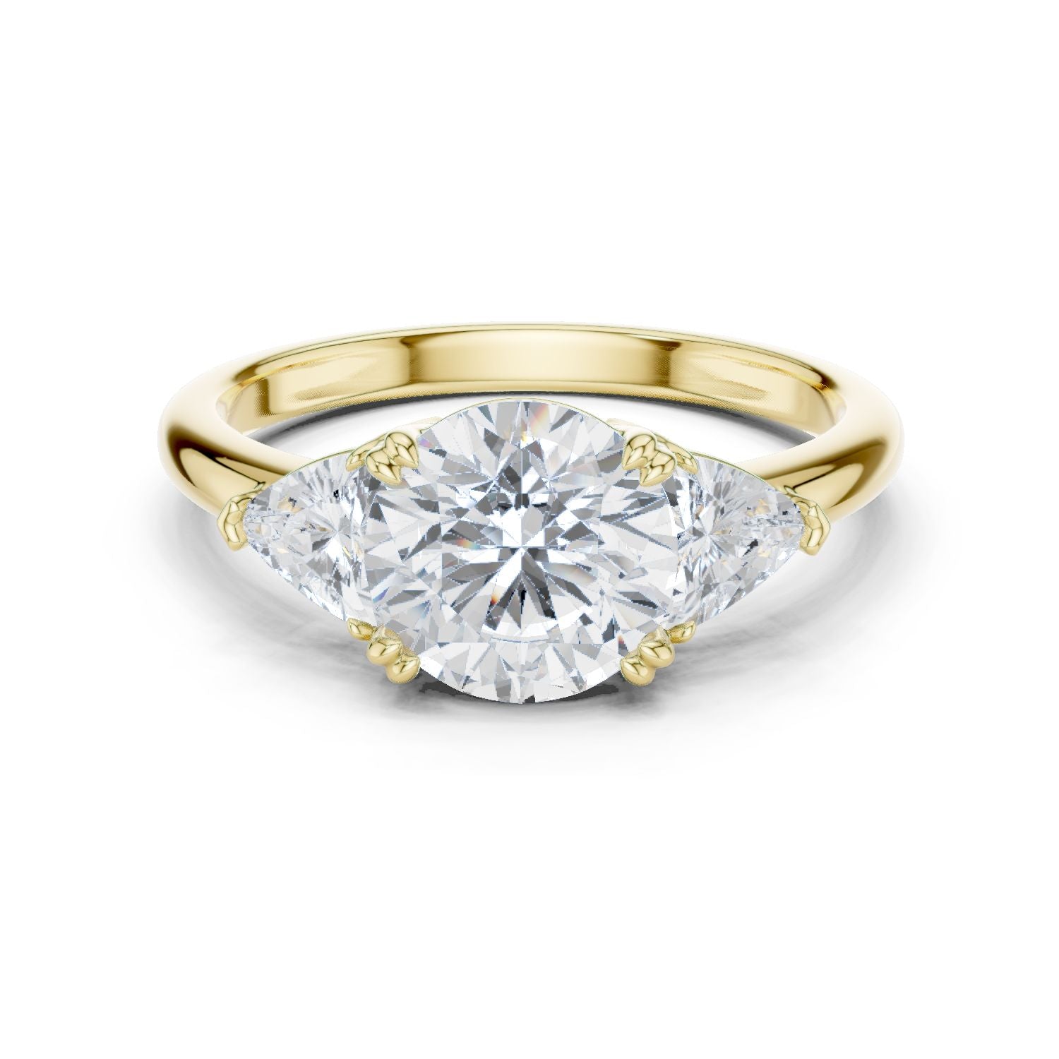 Round Lab Grown Diamond Three-Stone Engagement Ring