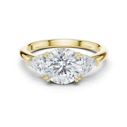 Round Lab Grown Diamond Three-Stone Engagement Ring