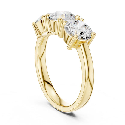 Round Lab Grown Diamond Three-Stone Engagement Ring