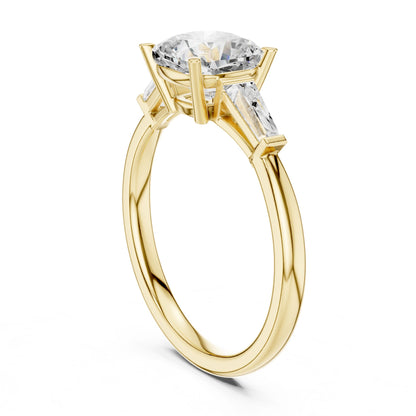 Round Lab Grown Diamond Three-Stone Engagement Ring