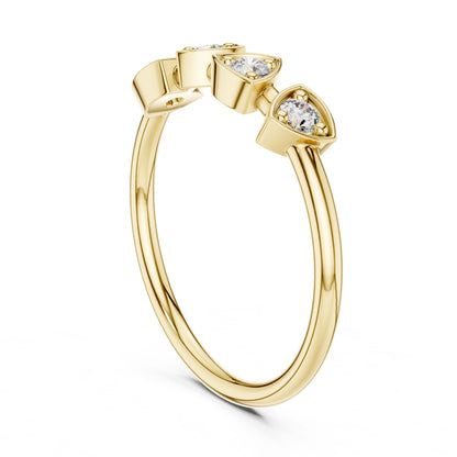 Round Lab Grown Diamond Three-Stone Engagement Ring