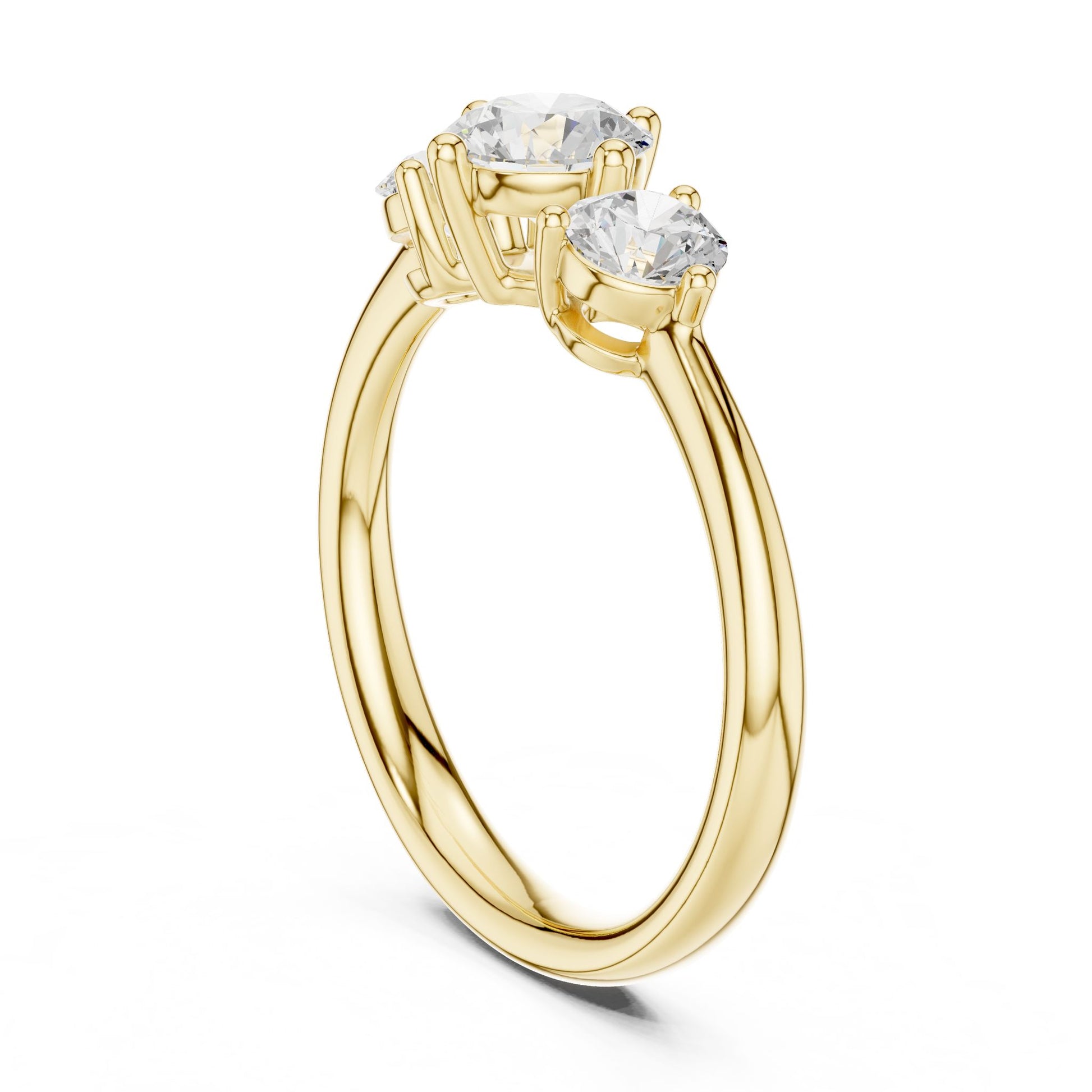 Round Lab Grown Diamond Three-Stone Engagement Ring