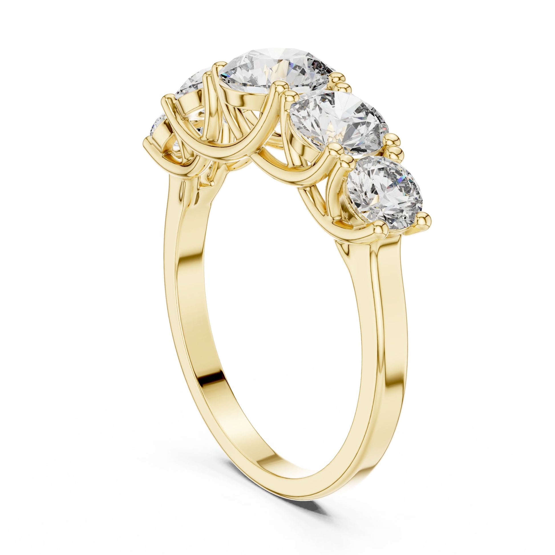 Round Lab Grown Diamond Three-Stone Engagement Ring