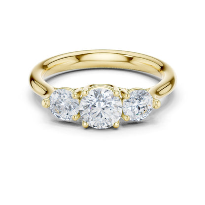 Round Lab Grown Diamond Three-Stone Engagement Ring