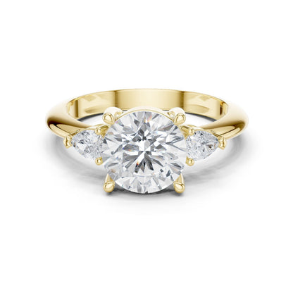 Round Lab Grown Diamond Three-Stone Engagement Ring
