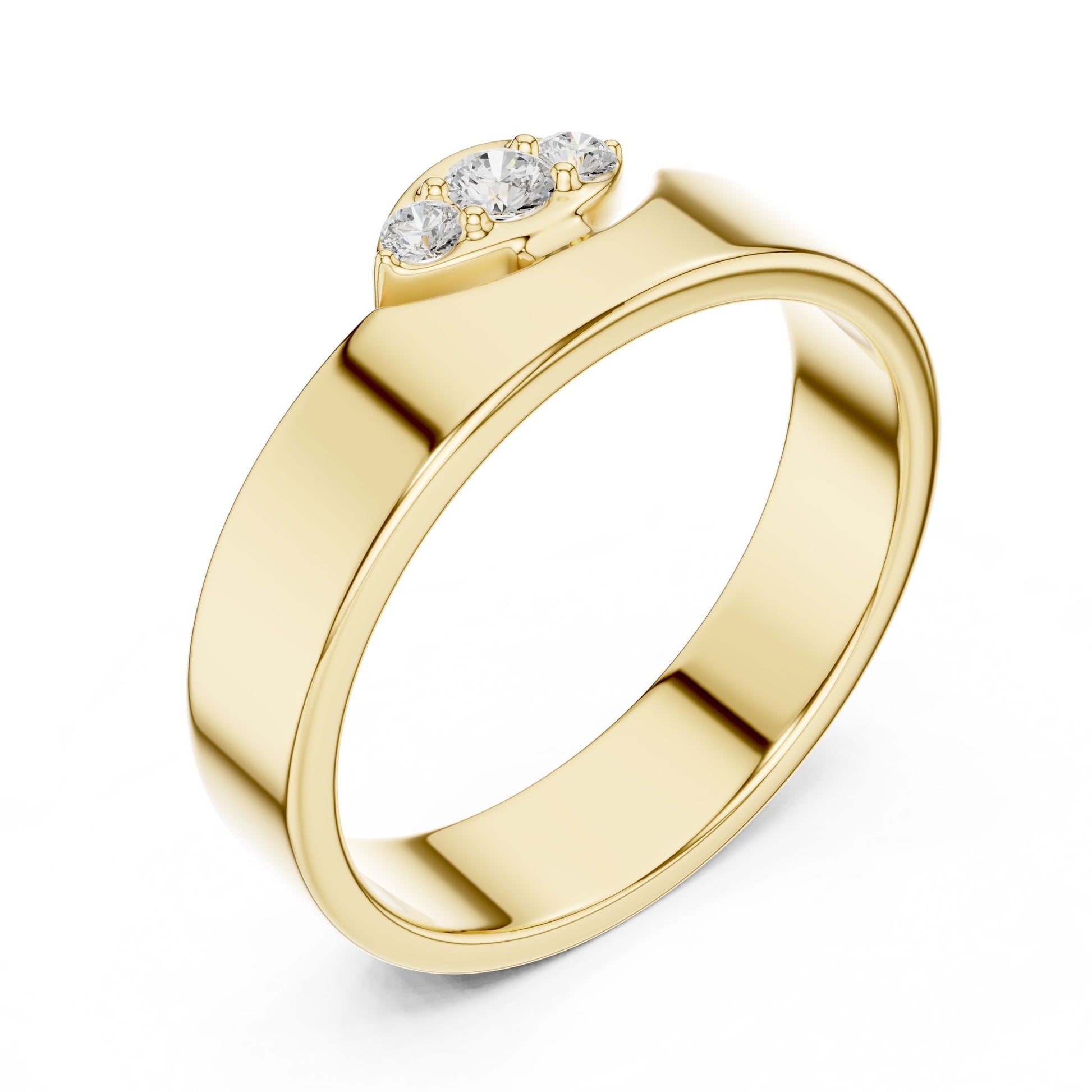 Women's Round Lab Grown Diamond Three-Stone Ring