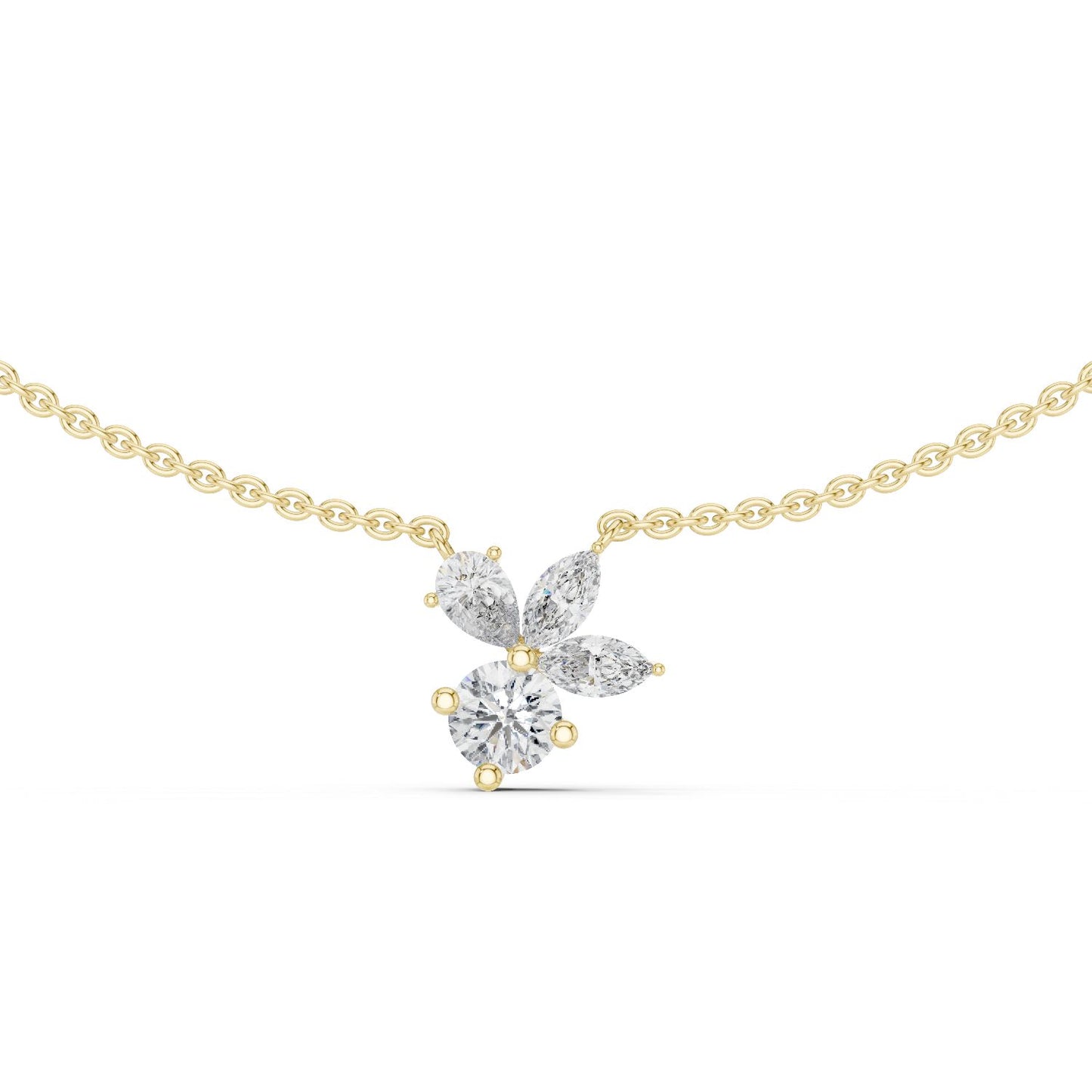 Round Lab Grown Diamond Three-Stone Pendant