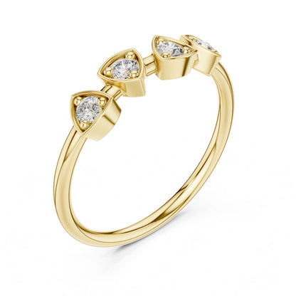 Round Lab Grown Diamond Three-Stone Engagement Ring