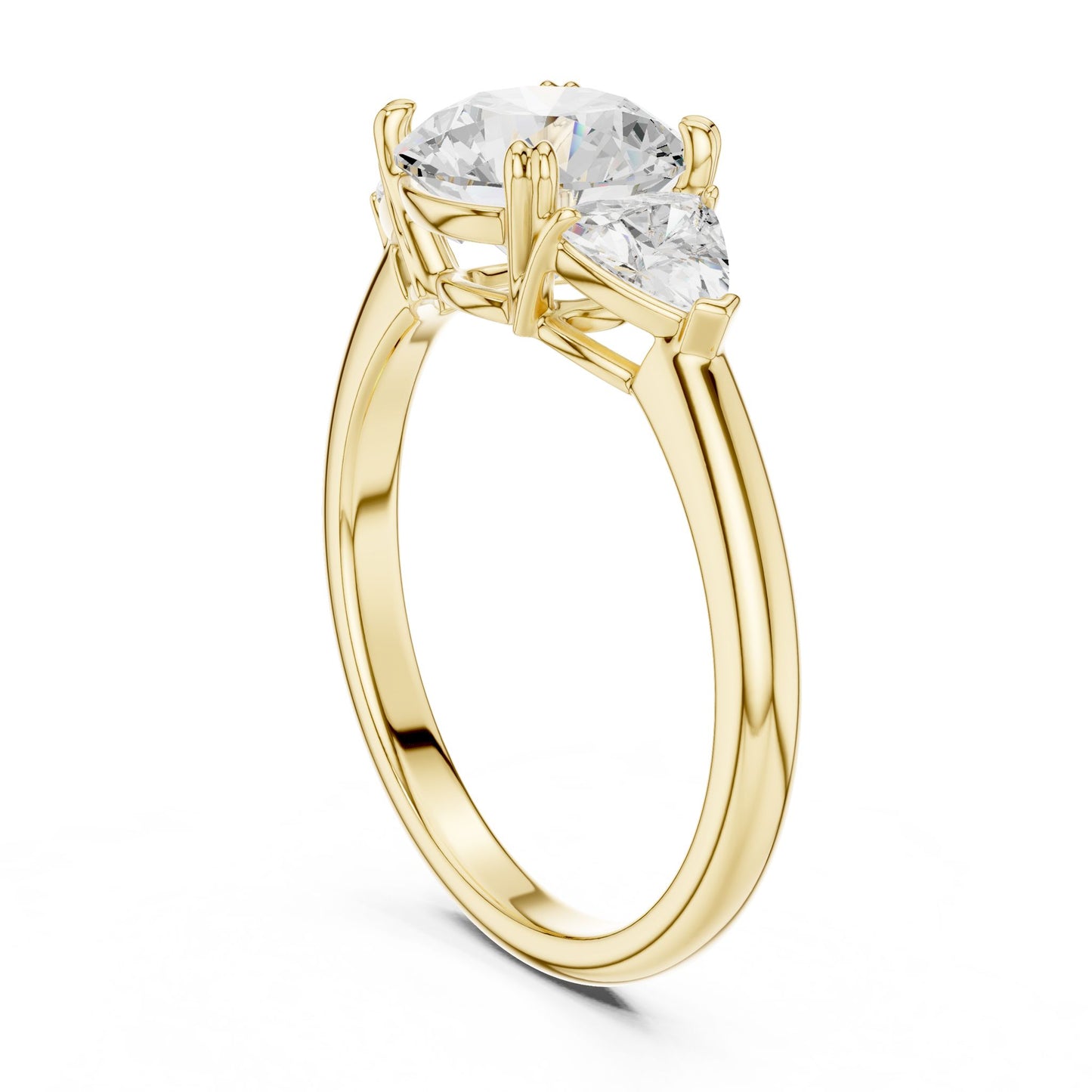 Round Lab Grown Diamond Three-Stone Engagement Ring