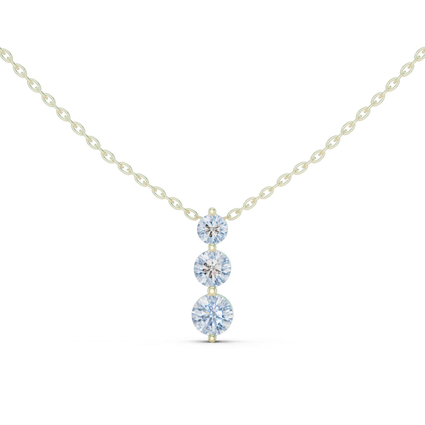 Round Lab Grown Diamond Three-Stone Pendant
