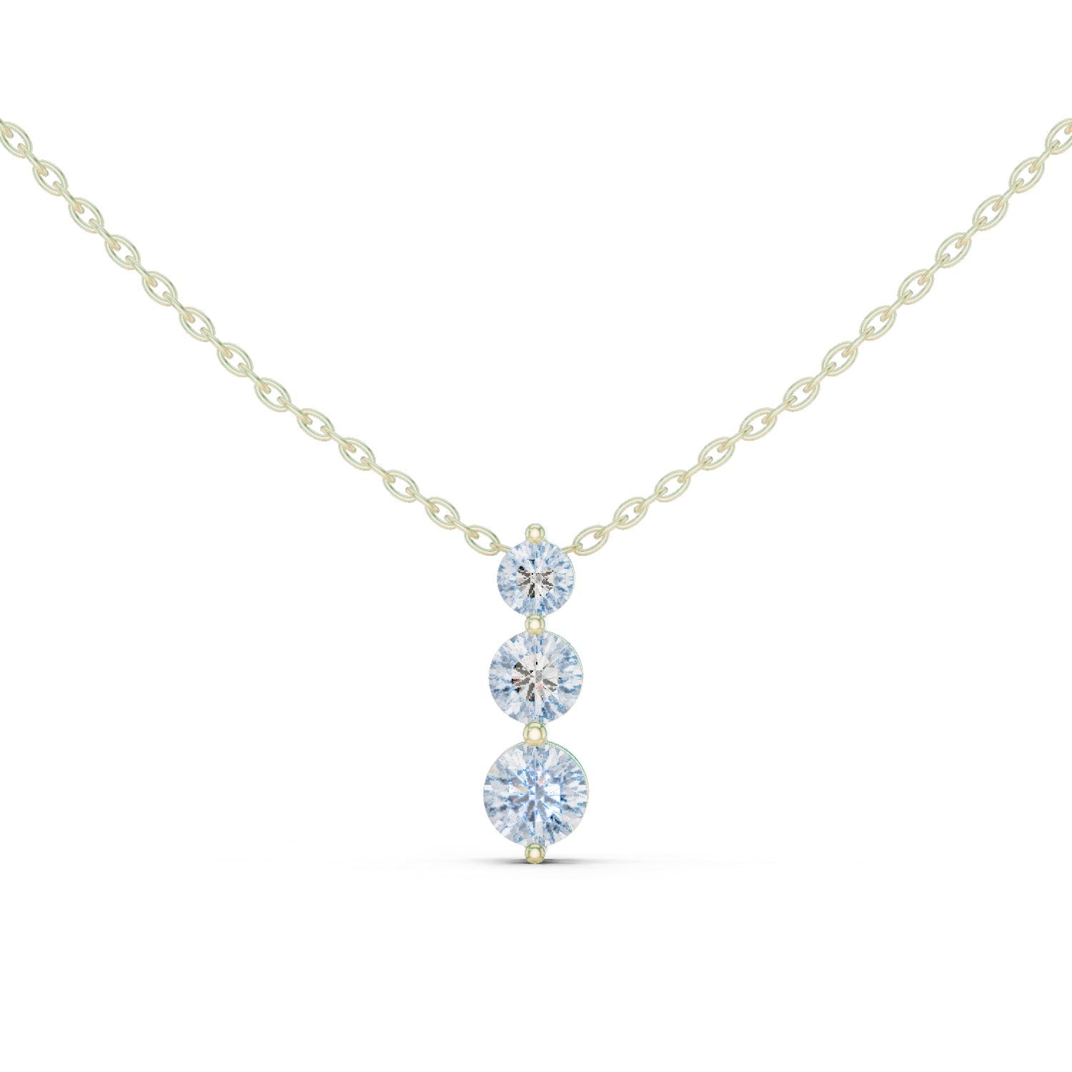 Round Lab Grown Diamond Three-Stone Pendant