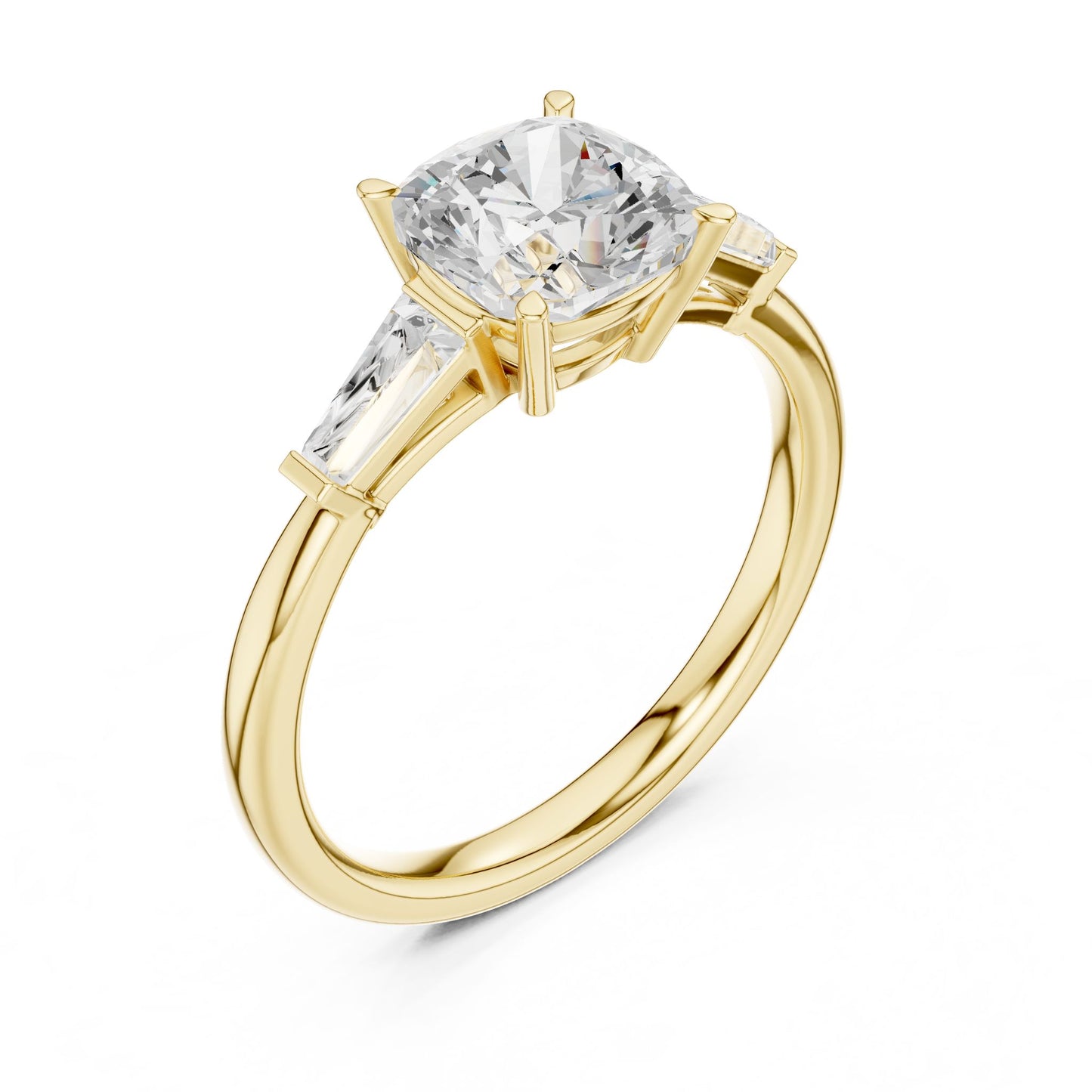 Round Lab Grown Diamond Three-Stone Engagement Ring