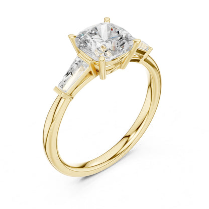 Round Lab Grown Diamond Three-Stone Engagement Ring