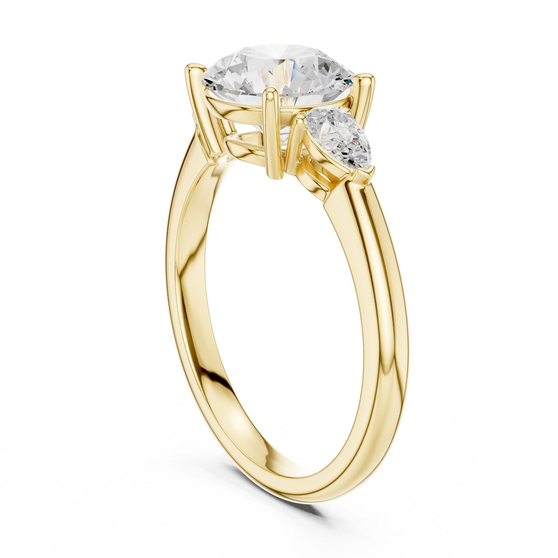 Round Lab Grown Diamond Three-Stone Engagement Ring