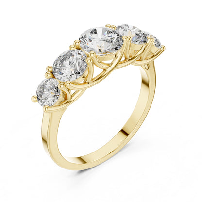 Round Lab Grown Diamond Three-Stone Engagement Ring