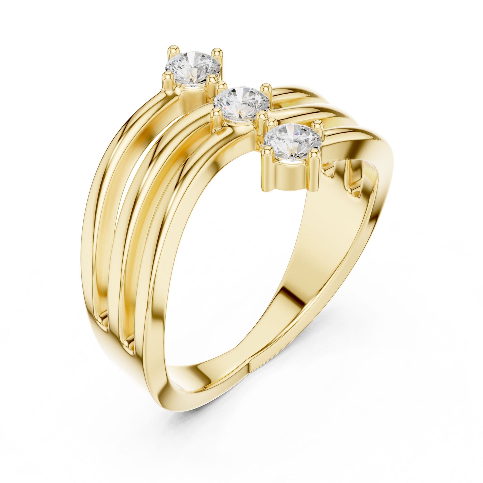 Women's Round Lab Grown Diamond Three-Stone Ring