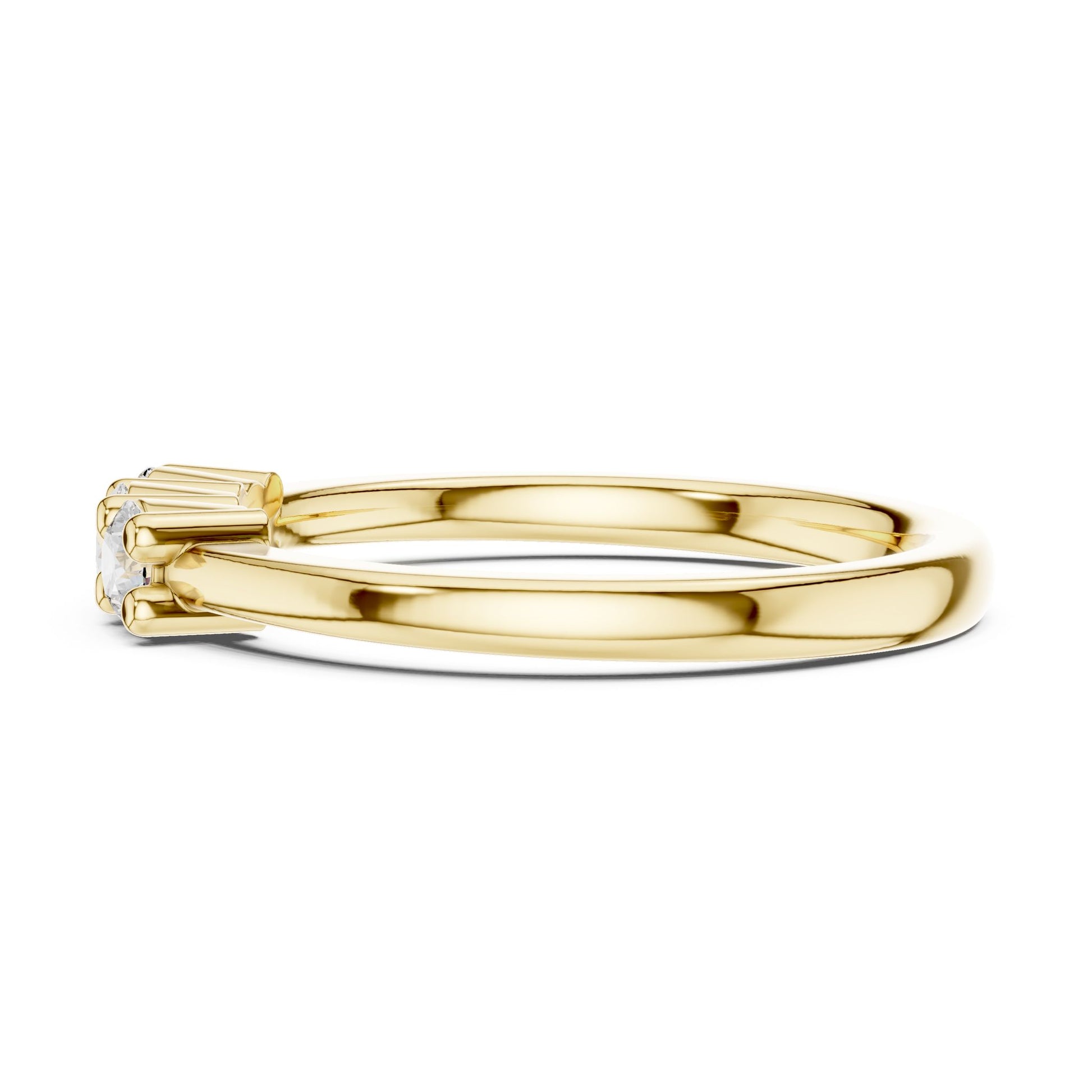 Round Lab Grown Diamond Three-Stone Engagement Ring
