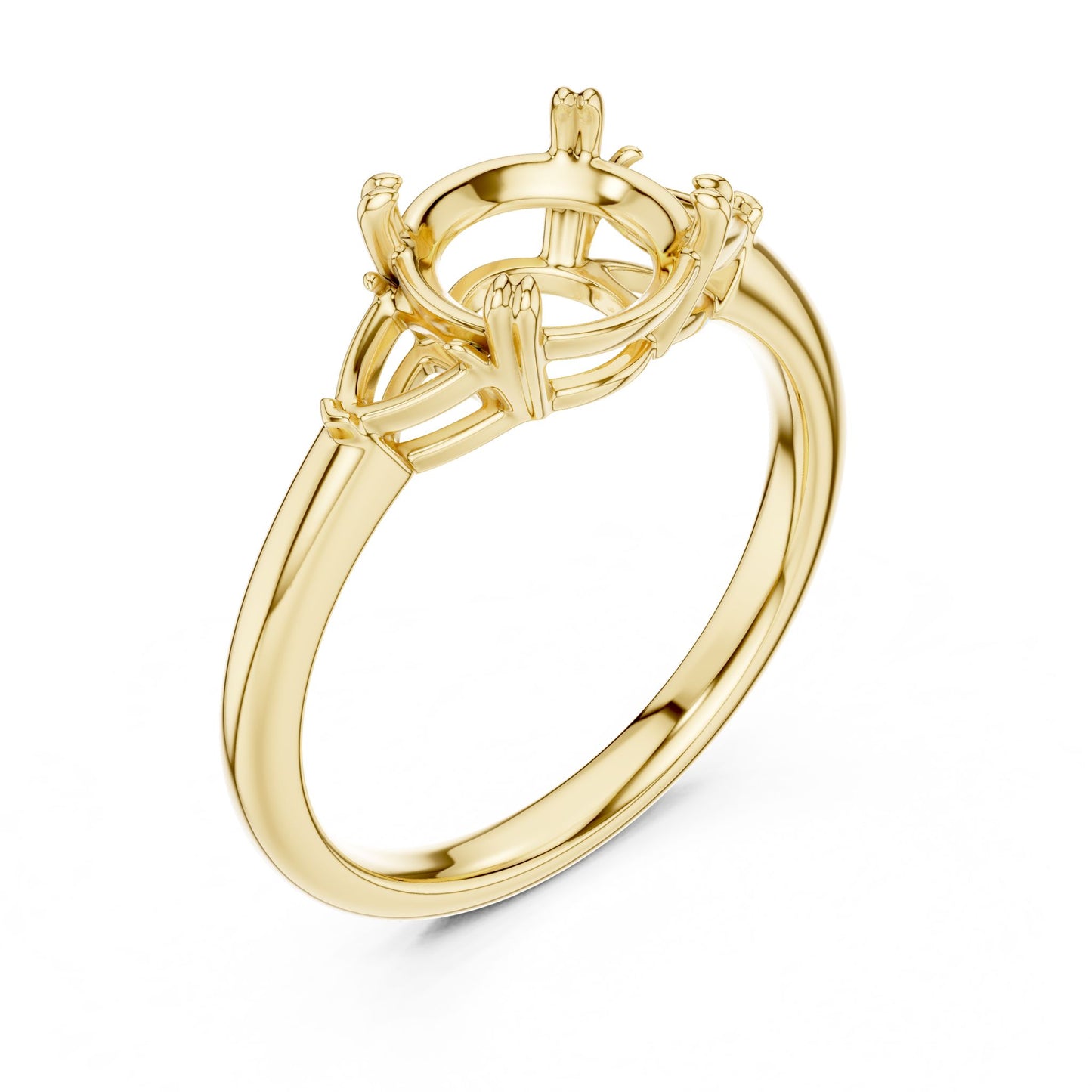 Round Lab Grown Diamond Three-Stone Engagement Ring
