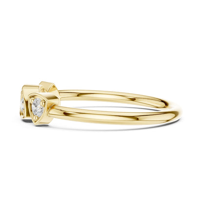Round Lab Grown Diamond Three-Stone Engagement Ring