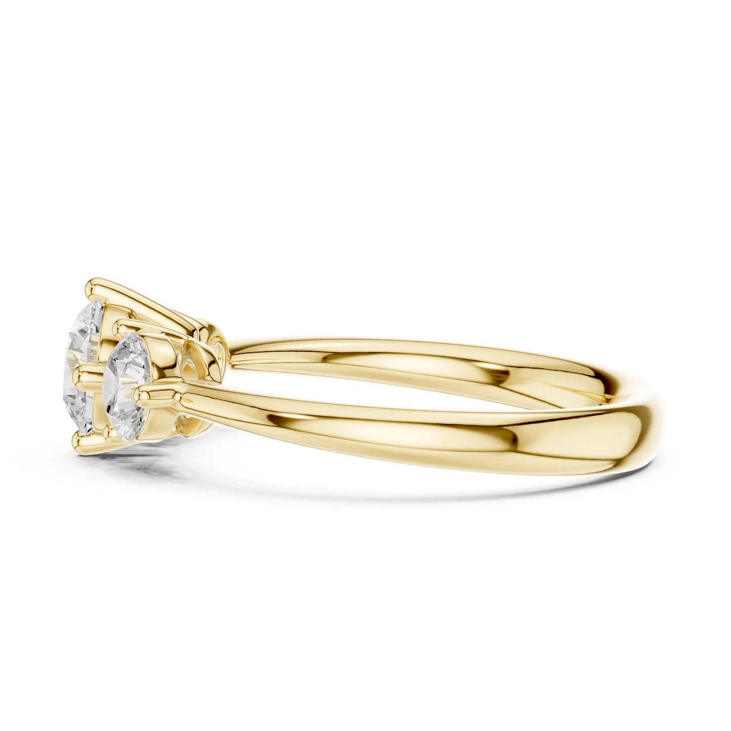 Round Lab Grown Diamond Three-Stone Engagement Ring