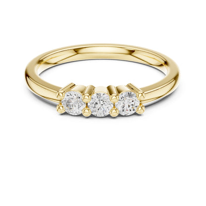 Round Lab Grown Diamond Three-Stone Engagement Ring