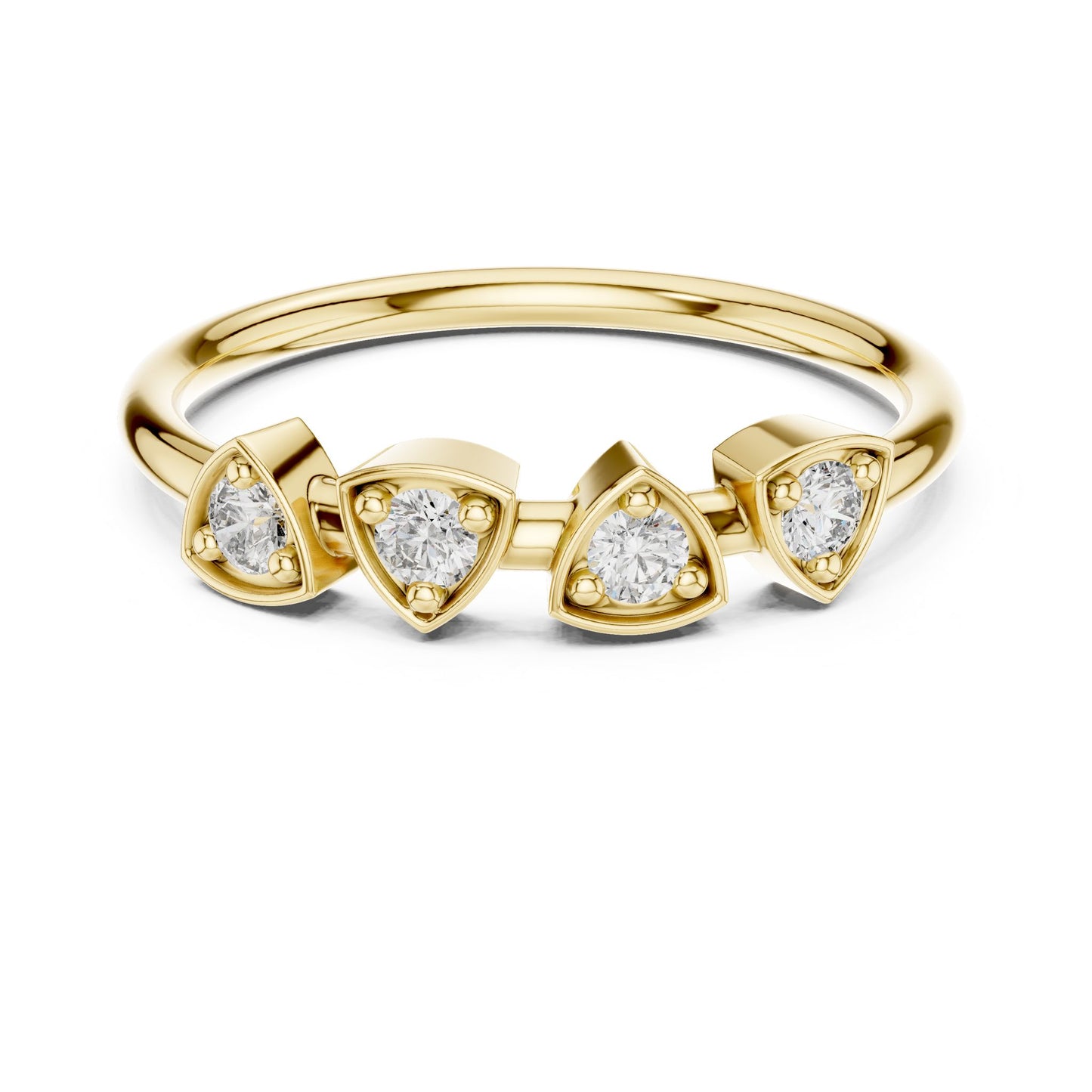 Round Lab Grown Diamond Three-Stone Engagement Ring