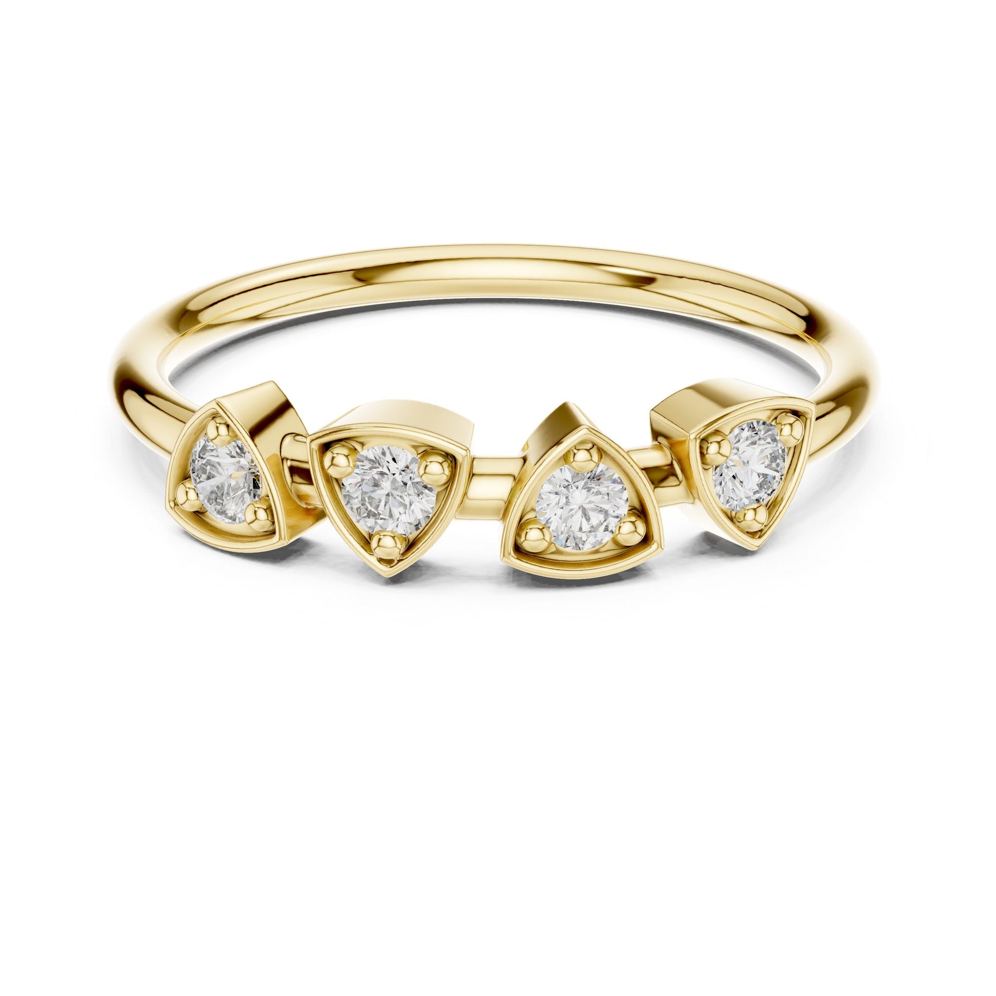 Round Lab Grown Diamond Three-Stone Engagement Ring