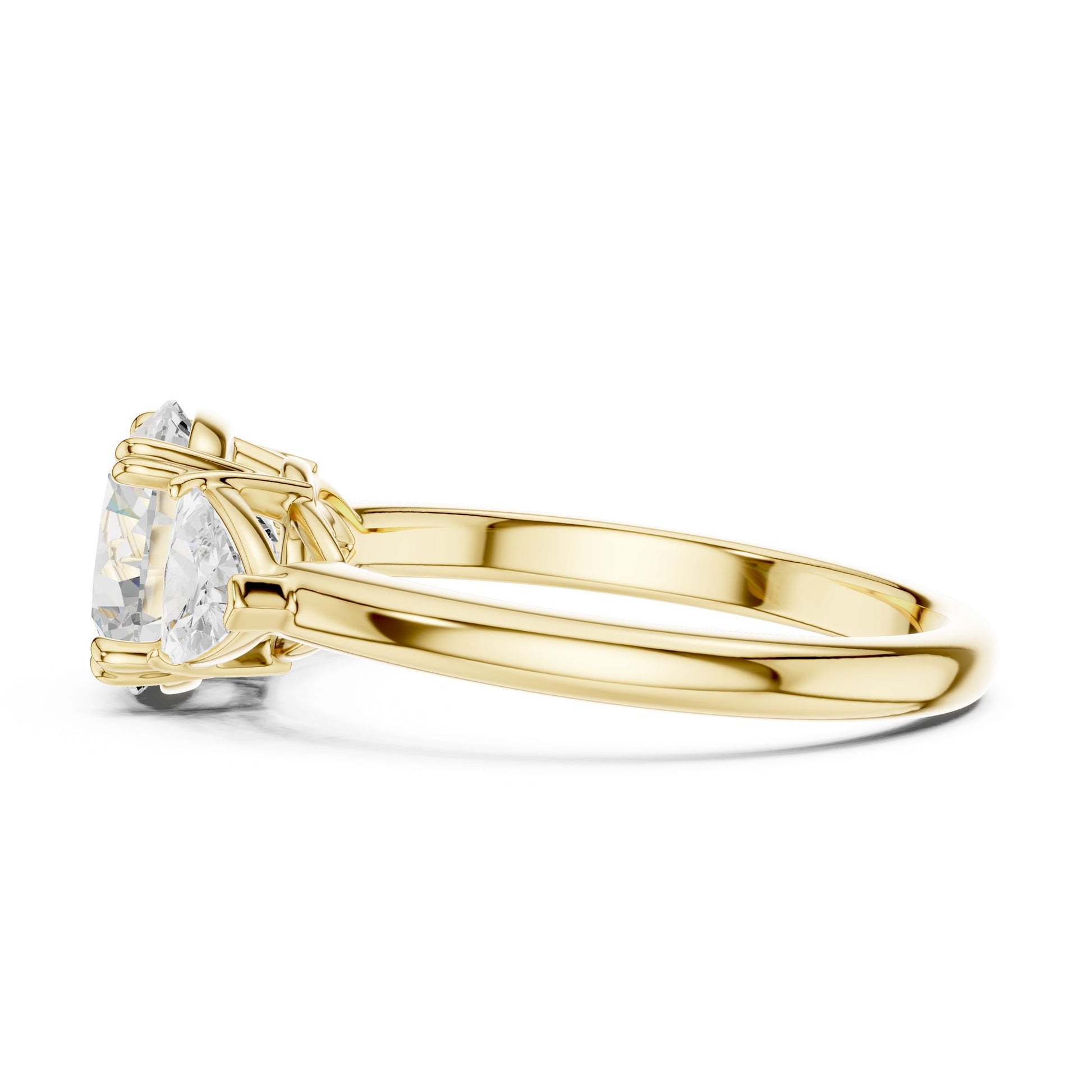 Round Lab Grown Diamond Three-Stone Engagement Ring