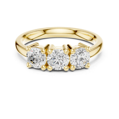 Round Lab Grown Diamond Three-Stone Engagement Ring