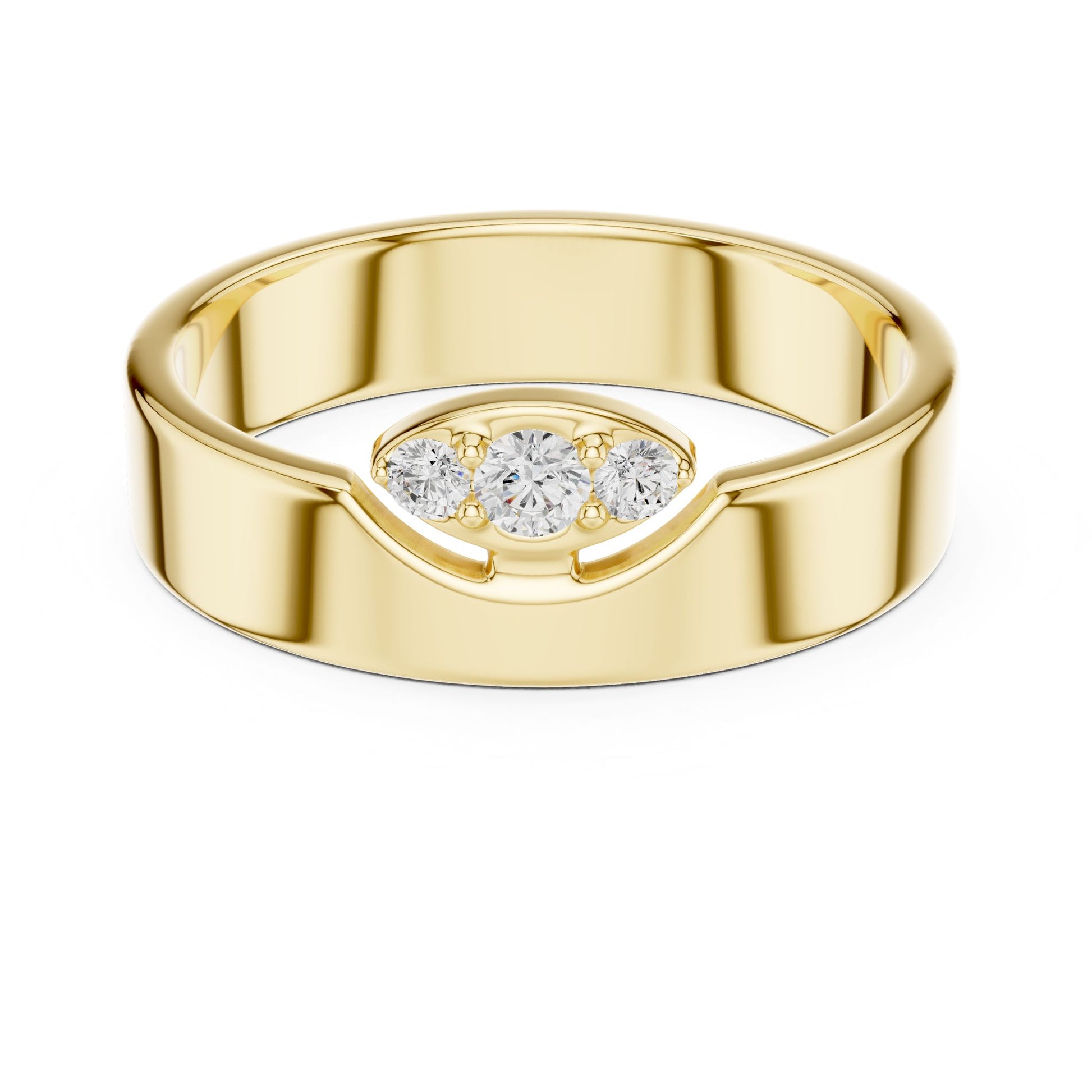 Women's Round Lab Grown Diamond Three-Stone Ring